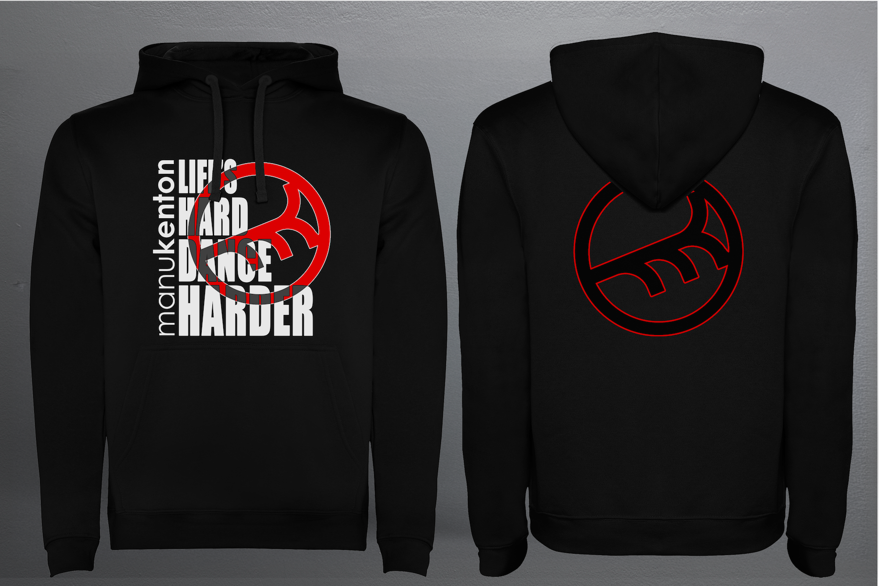 LIFE'S HARD DANCE HARDER MK (Black) - BLACK SWEAT HOODIE
