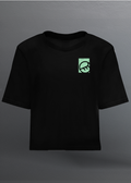 PUSSY (Green) - LADY BLACK T-SHIRT CROP TOP