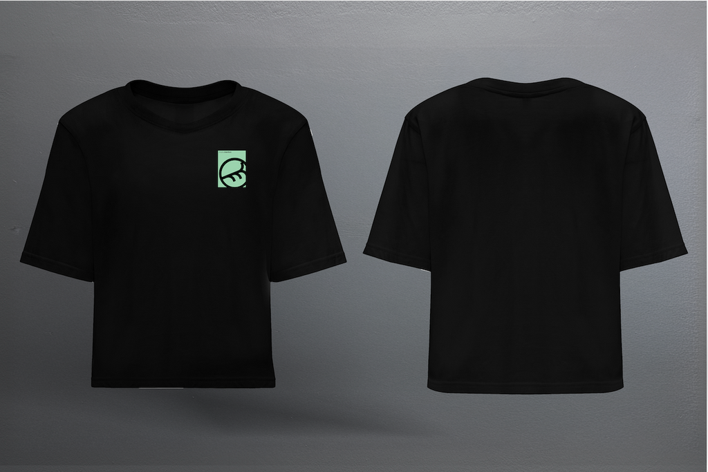 PUSSY (Green) - LADY BLACK T-SHIRT CROP TOP