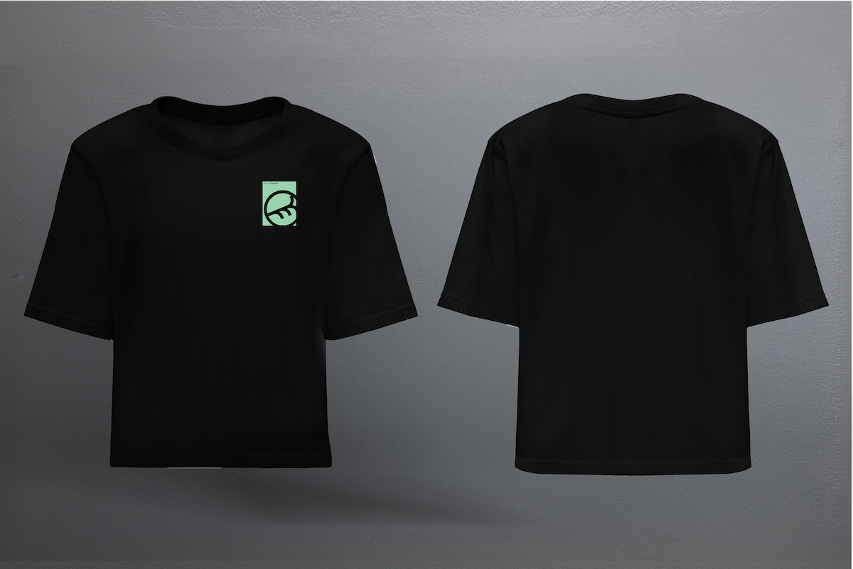 PUSSY (Green) - LADY BLACK T-SHIRT CROP TOP