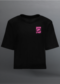 PUSSY (Pink) - LADY BLACK T-SHIRT CROP TOP