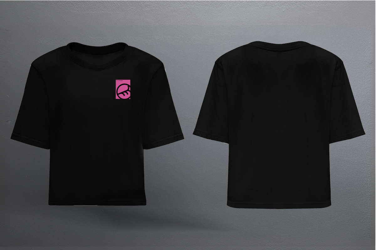 PUSSY (Pink) - LADY BLACK T-SHIRT CROP TOP