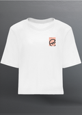 PUSSY (Coral) - LADY WHITE T-SHIRT CROP TOP