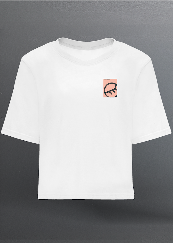 PUSSY (Coral) - LADY WHITE T-SHIRT CROP TOP