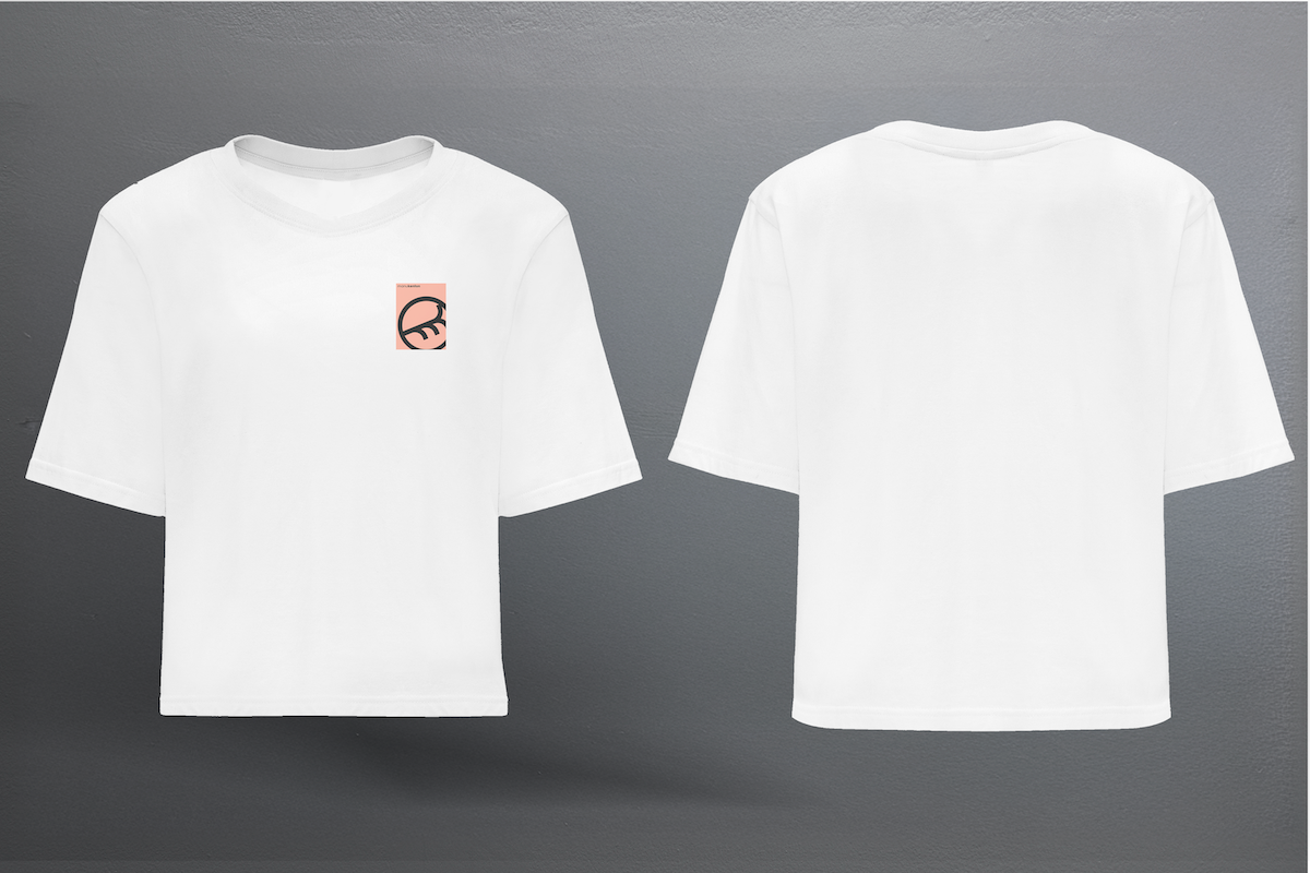 PUSSY (Coral) - LADY WHITE T-SHIRT CROP TOP