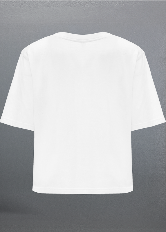 PUSSY (Coral) - LADY WHITE T-SHIRT CROP TOP