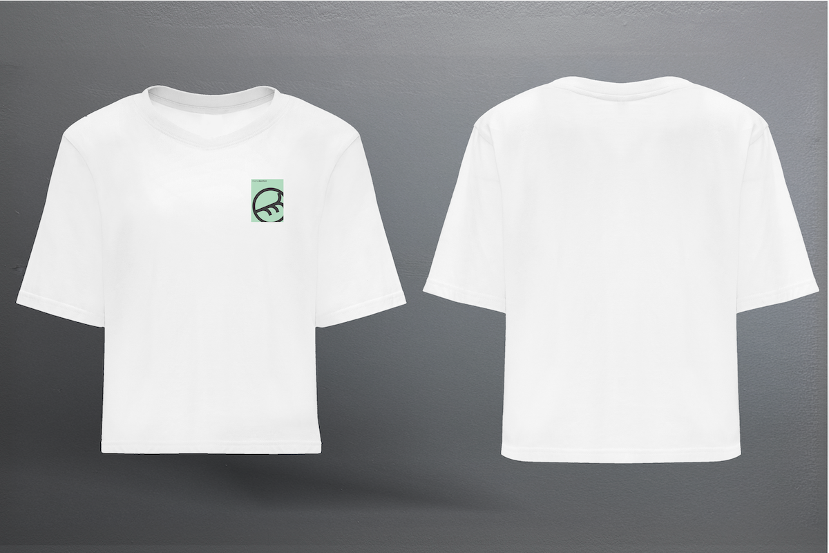 PUSSY (Green) - LADY WHITE T-SHIRT CROP TOP